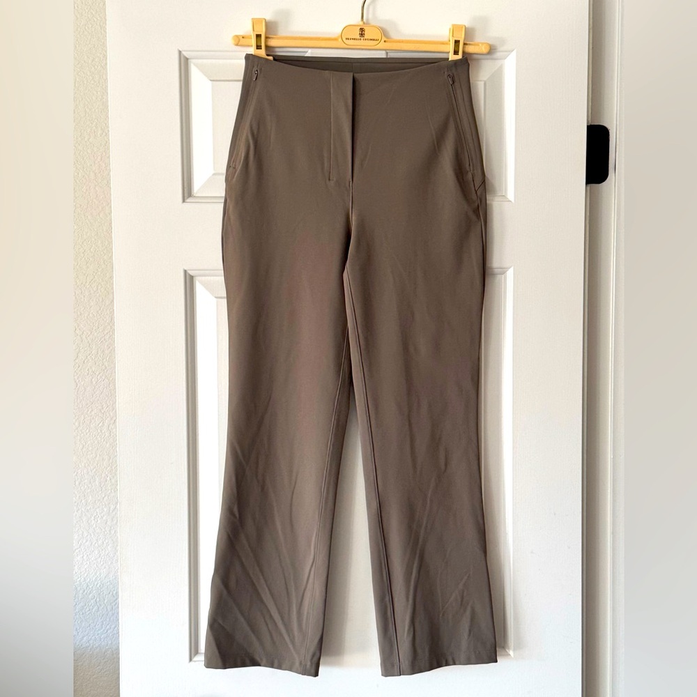 Lululemon Smooth Pull-On High-Rise Cropped Pant 4, 25”, Brown Khaki, Very Good